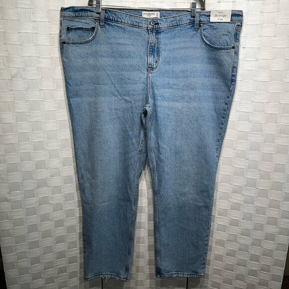Abercrombie & Fitch Women's The Straight Mid Rise Jeans Plus Size 37 Medium Wash - Picture 11 of 13